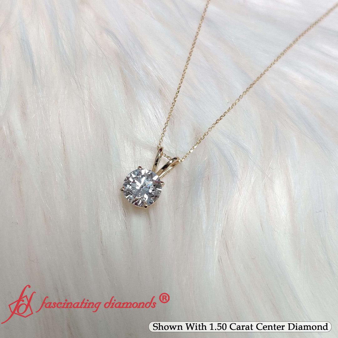 Round 4 Prong Solitaire Pendant