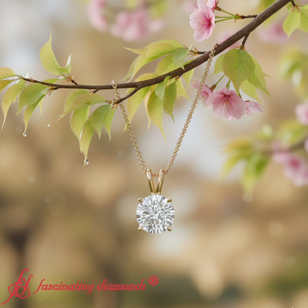 Round 4 Prong Solitaire Pendant