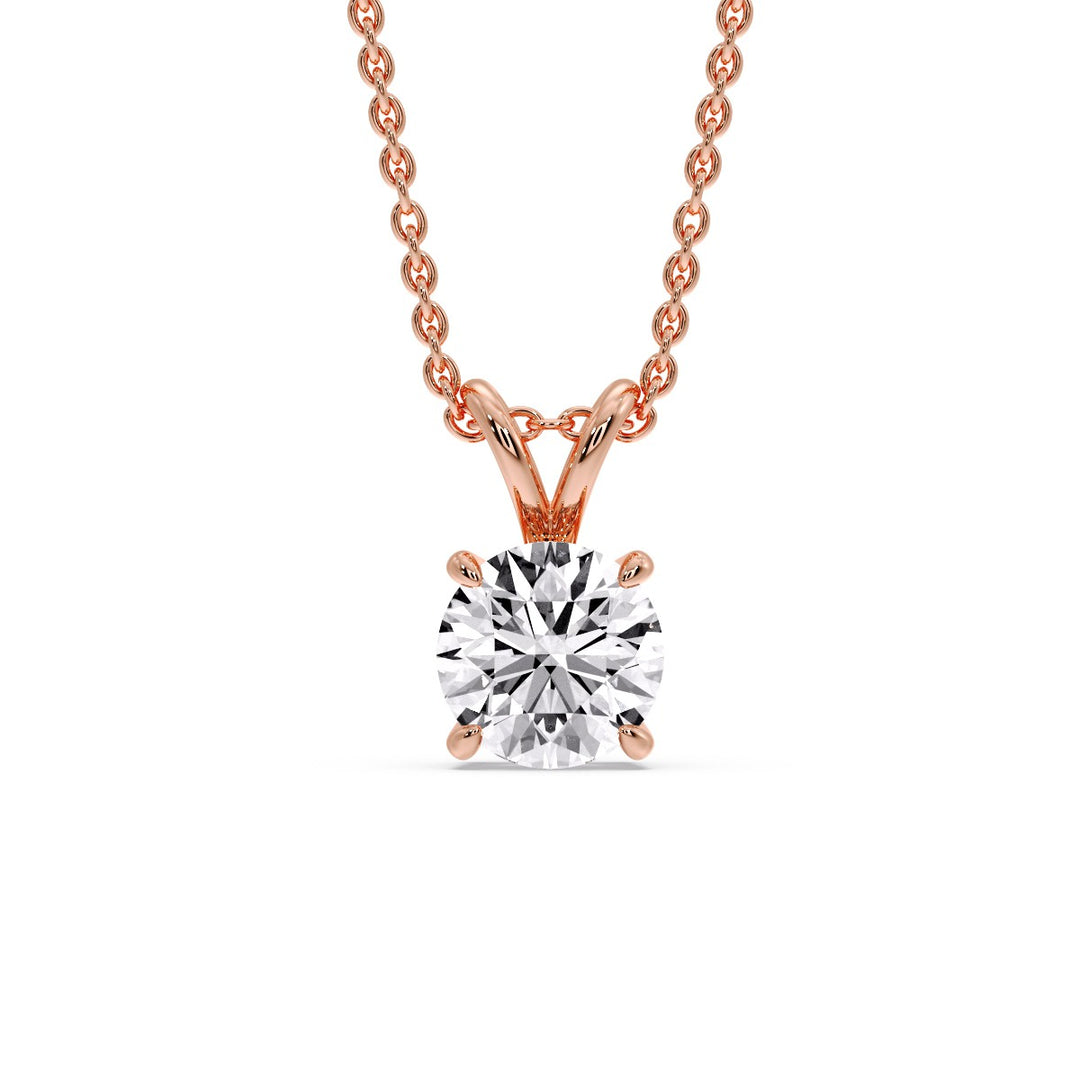 Round 4 Prong Solitaire Pendant
