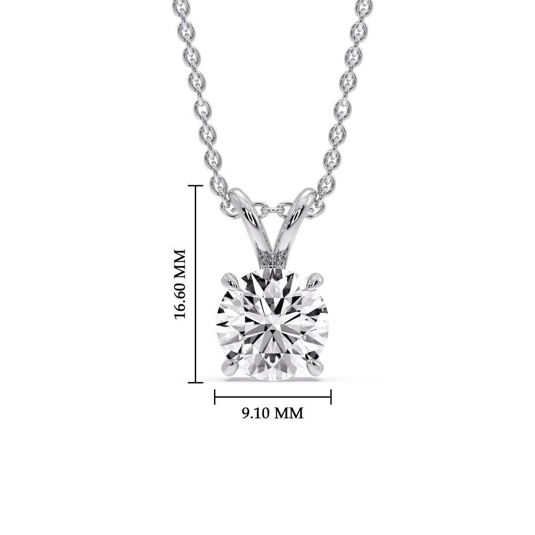 Round 4 Prong Solitaire Pendant