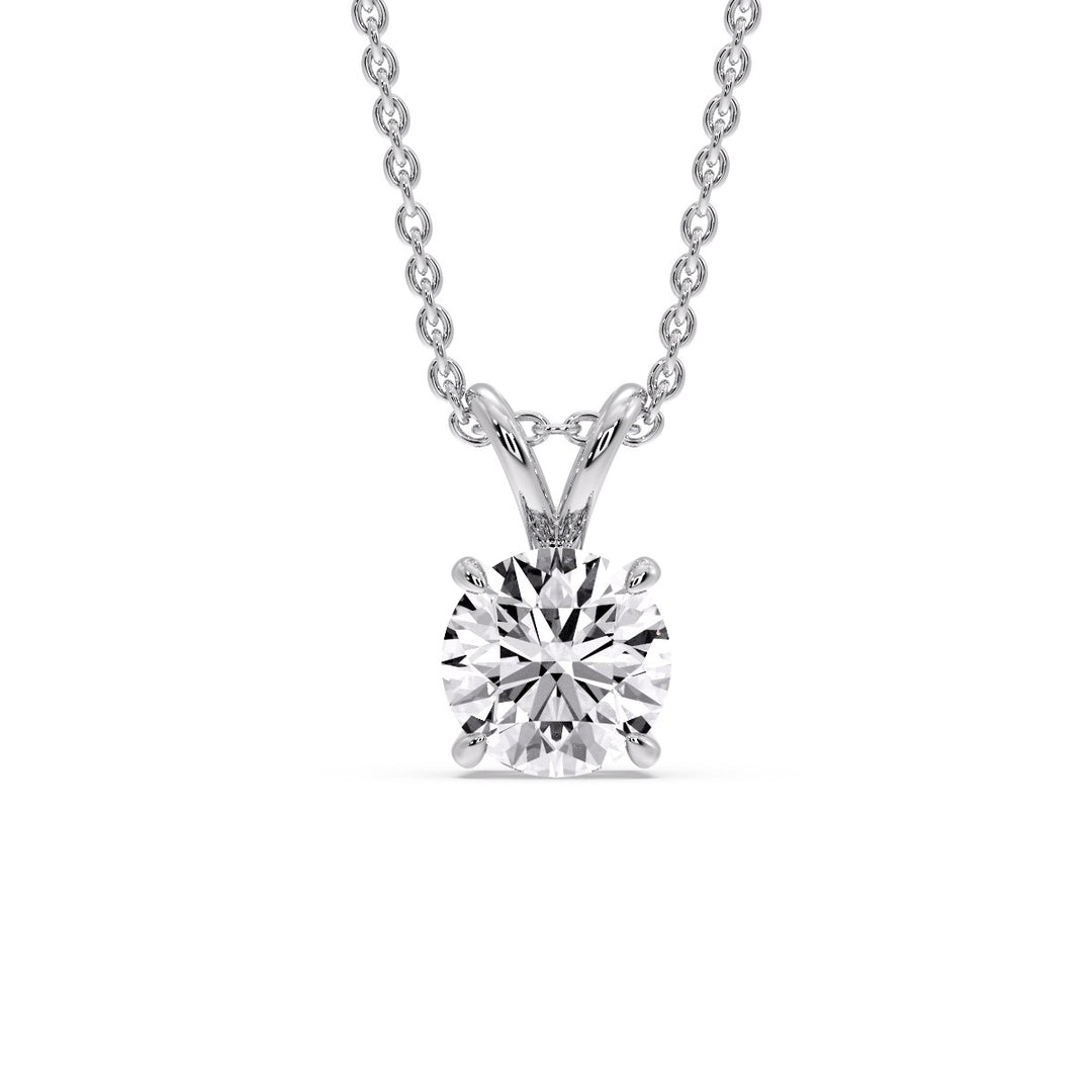 Round 4 Prong Solitaire Pendant