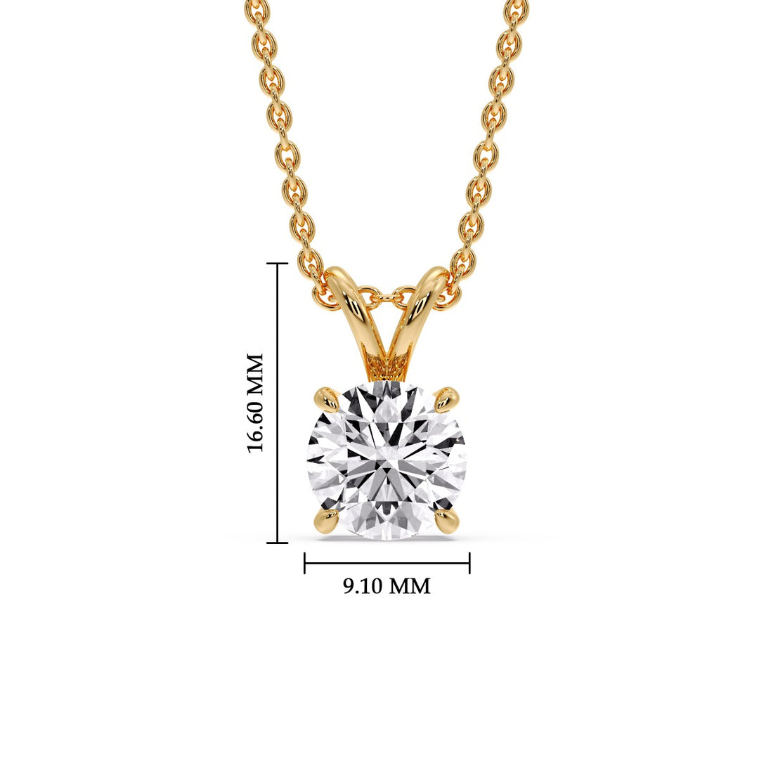 Round 4 Prong Solitaire Pendant