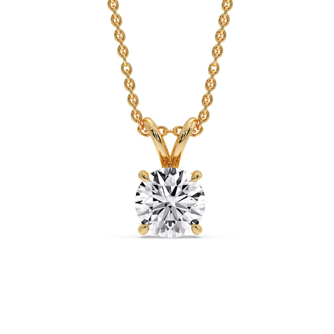 Round 4 Prong Solitaire Pendant