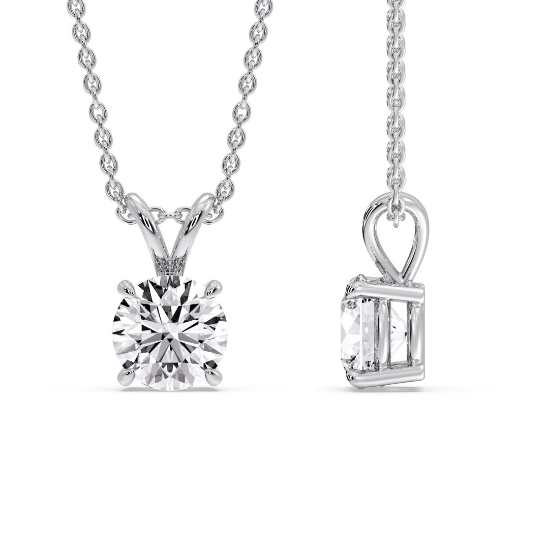 Round 4 Prong Solitaire Pendant