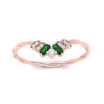 Load image into Gallery viewer, round-baguette-emerald-twisted-wedding-band-in-rose-gold-FD9703BGEMGR-NL-RG.jpg
