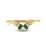 Load image into Gallery viewer, round-baguette-emerald-twisted-wedding-band-in-yellow-gold-FD9703BGEMGR-NL-YG.jpg
