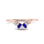 Load image into Gallery viewer, round-baguette-sapphire-twisted-wedding-band-in-rose-gold-FD9703BGSABL-NL-RG.jpg
