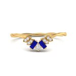 Load image into Gallery viewer, round-baguette-sapphire-twisted-wedding-band-in-yellow-gold-FD9703BGSABL-NL-YG.jpg
