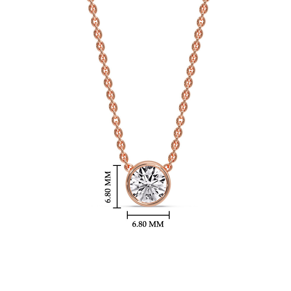 Round Bezel 0.75 Carat Solitaire Pendant