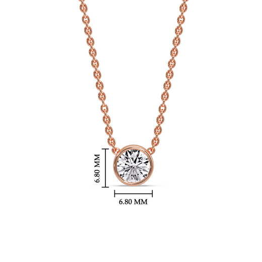 Round Bezel 0.75 Carat Solitaire Pendant