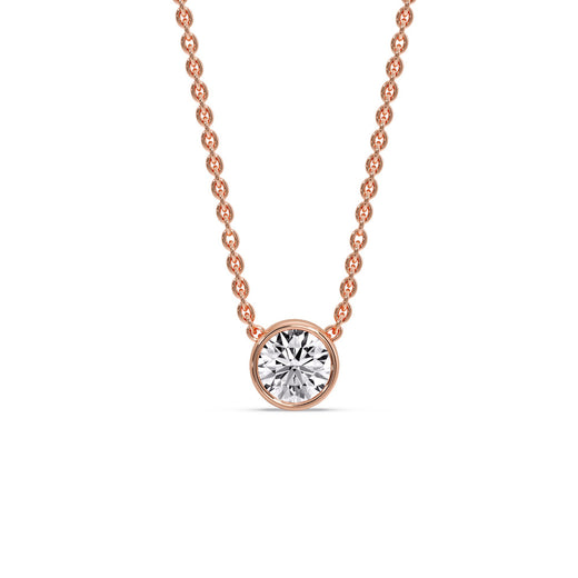 Round Bezel 0.75 Carat Solitaire Pendant