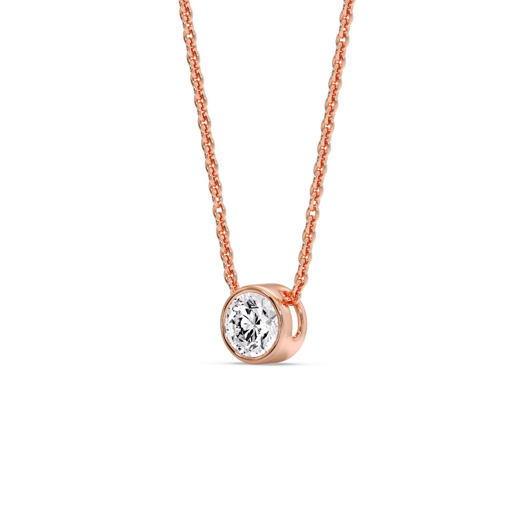 Round Bezel 0.75 Carat Solitaire Pendant