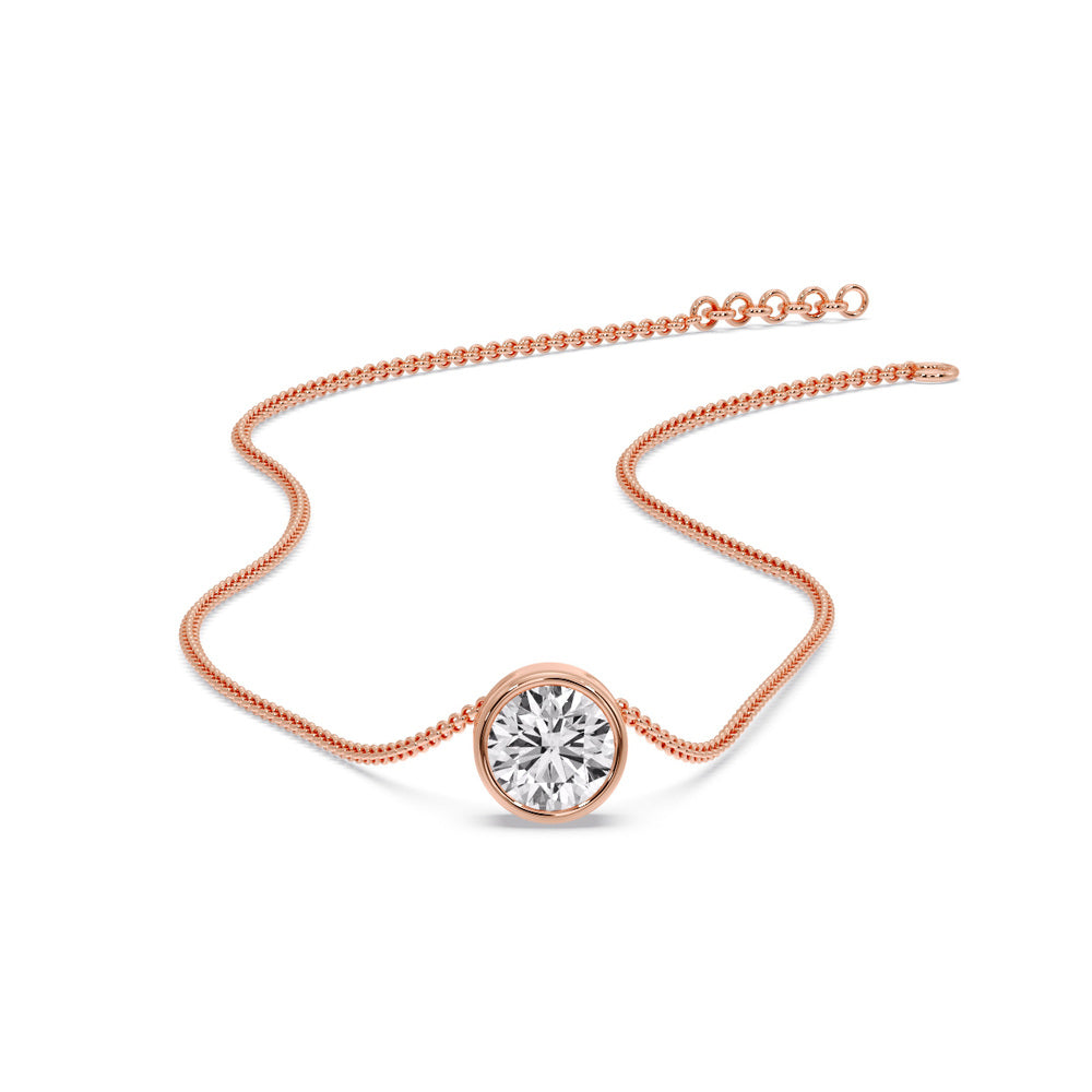 Round Bezel 0.75 Carat Solitaire Pendant