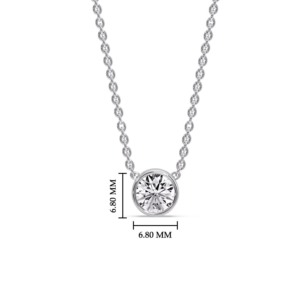 Round Bezel 0.75 Carat Solitaire Pendant