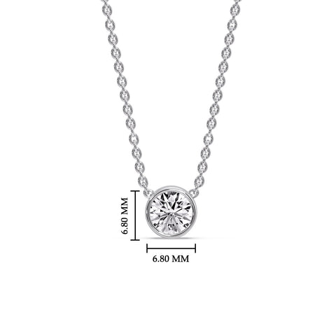 Round Bezel 0.75 Carat Solitaire Pendant