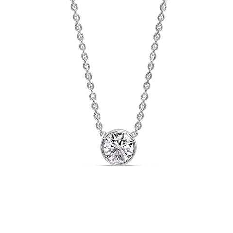 Round Bezel 0.75 Carat Solitaire Pendant