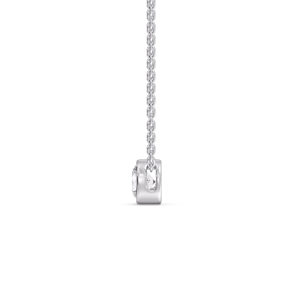 Round Bezel 0.75 Carat Solitaire Pendant