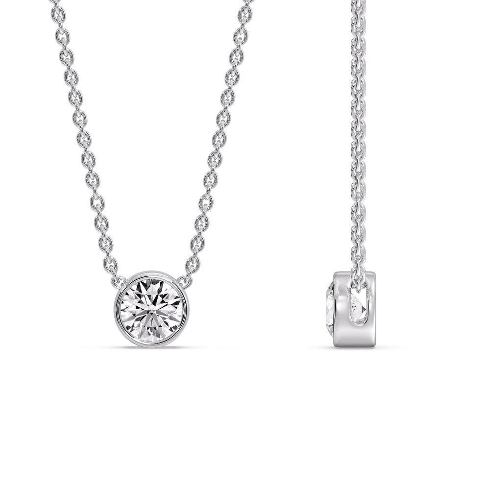 Round Bezel 0.75 Carat Solitaire Pendant