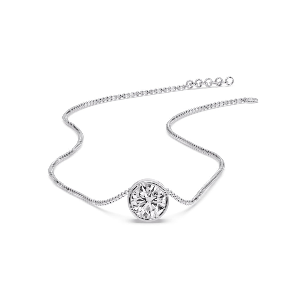 Round Bezel 0.75 Carat Solitaire Pendant