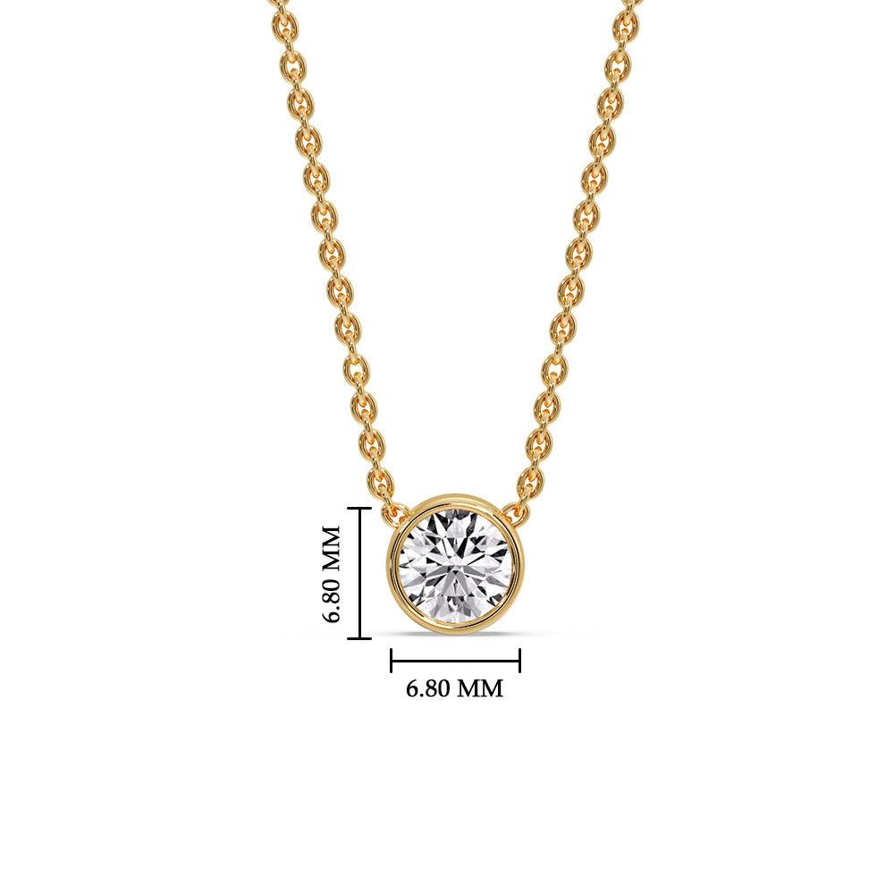 Round Bezel 0.75 Carat Solitaire Pendant