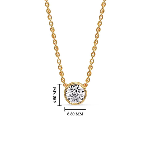 Round Bezel 0.75 Carat Solitaire Pendant