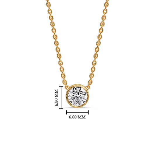 Round Bezel 0.75 Carat Solitaire Pendant
