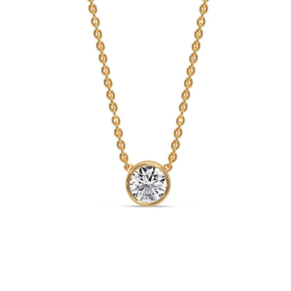 Round Bezel 0.75 Carat Solitaire Pendant