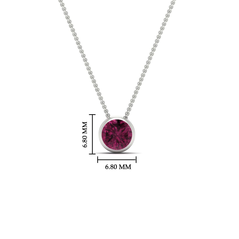 Round Bezel 0.75 Carat Solitaire Pendant