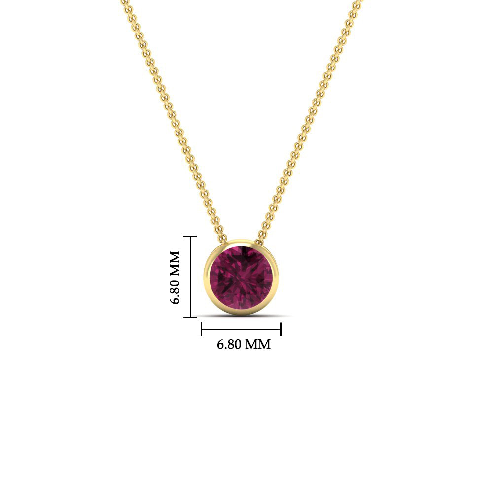 Round Bezel 0.75 Carat Solitaire Pendant
