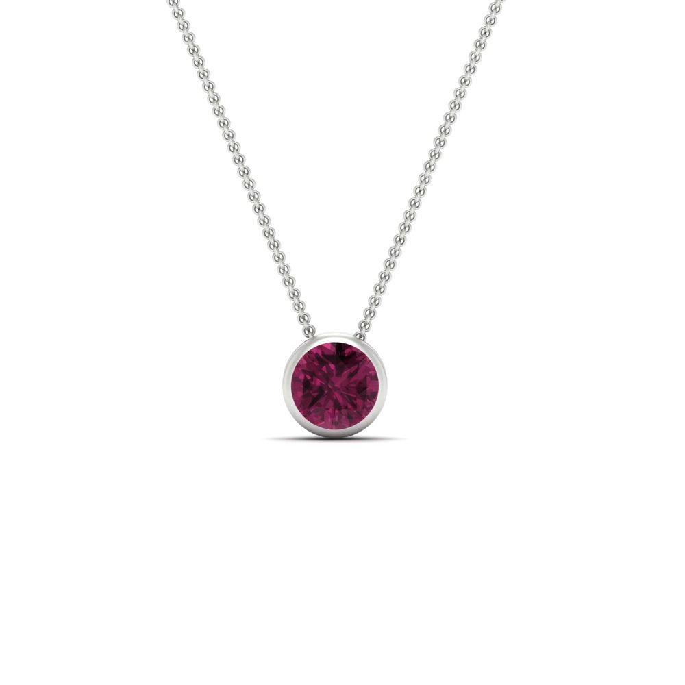 Round Bezel 0.75 Carat Solitaire Pendant