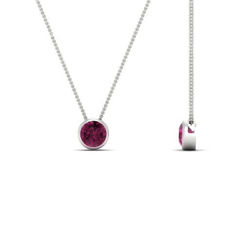Round Bezel 0.75 Carat Solitaire Pendant