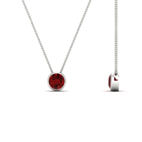 Round Bezel 0.75 Carat Solitaire Pendant
