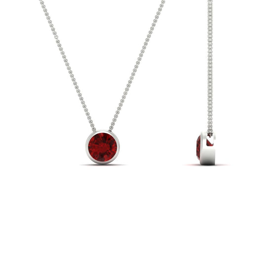 Round Bezel 0.75 Carat Solitaire Pendant