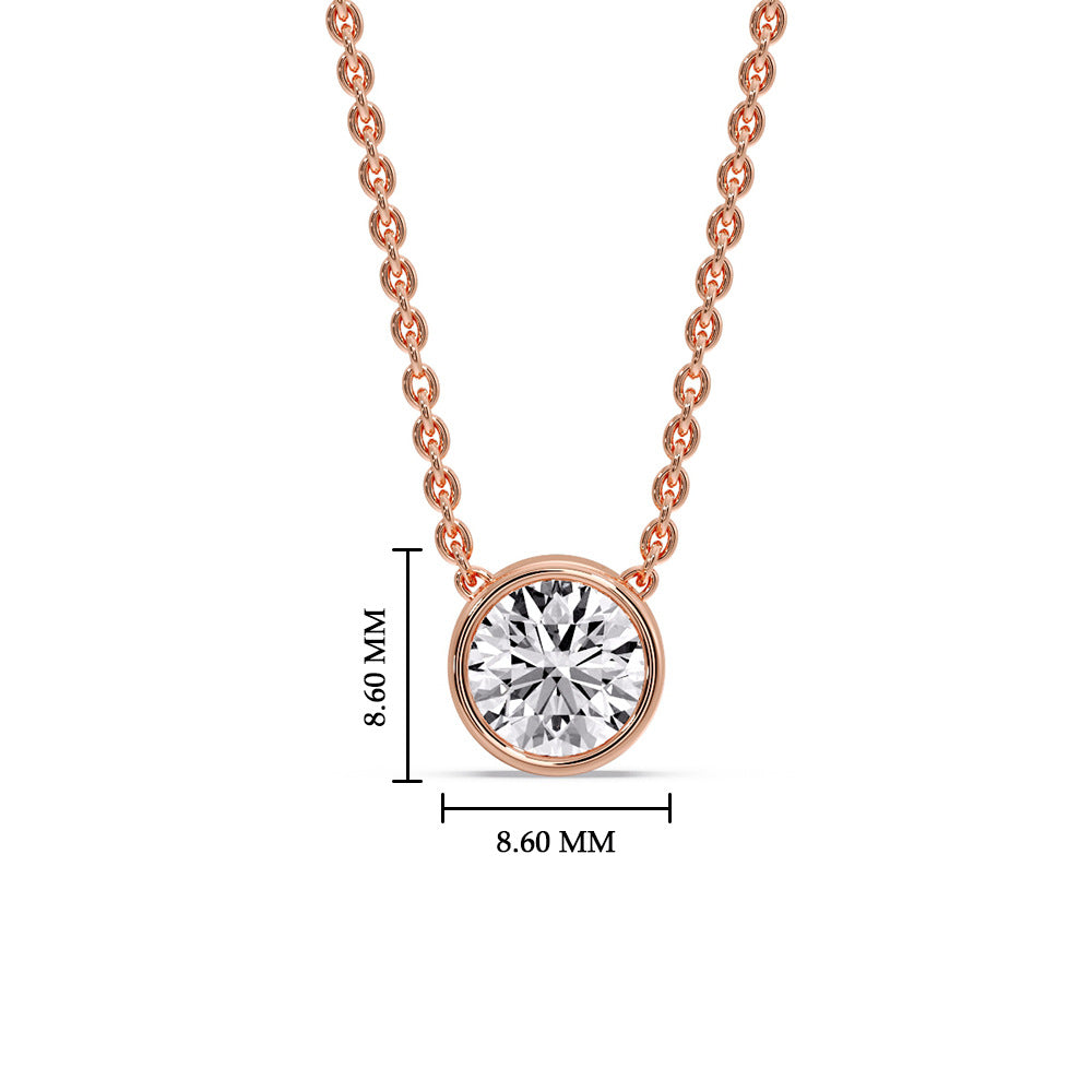 Round Bezel Solitaire Diamond 1.50 Carat Pendant