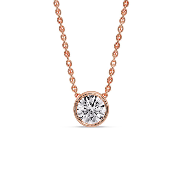 Round Bezel Solitaire Diamond 1.50 Carat Pendant