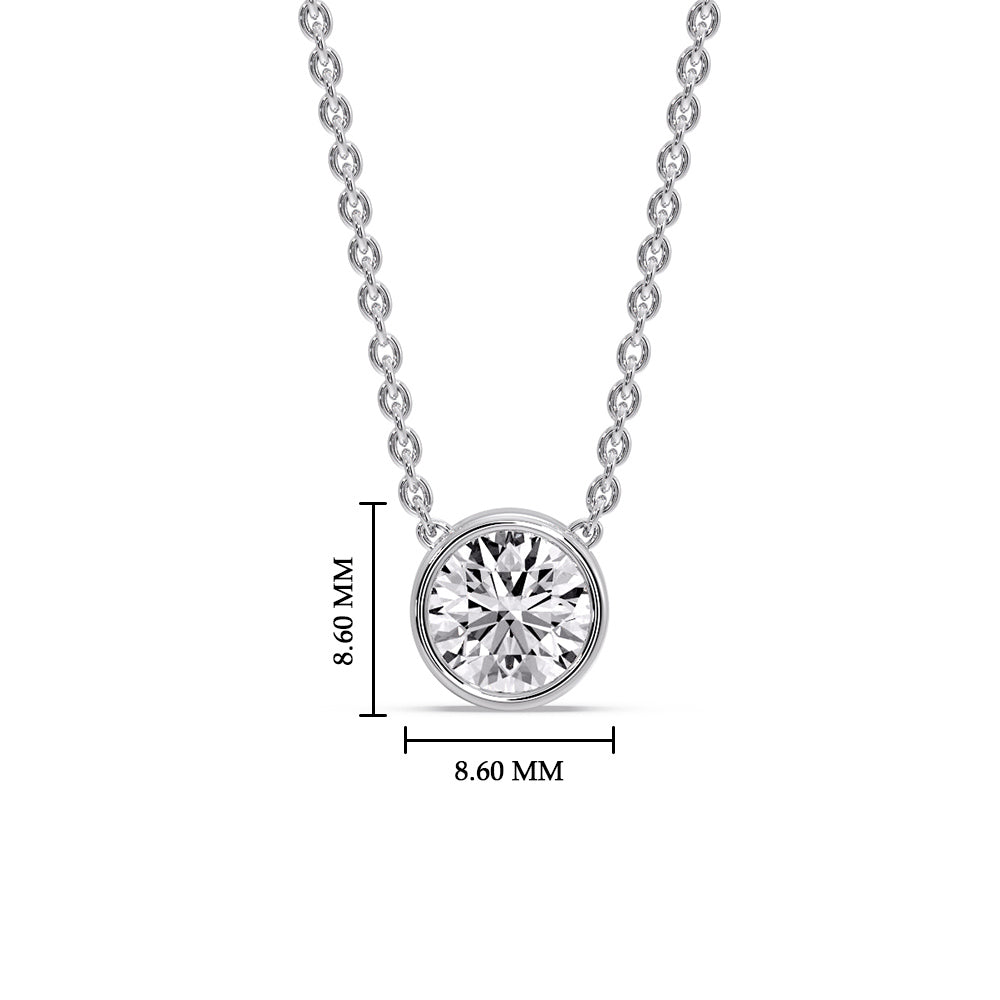 Round Bezel Solitaire Diamond 1.50 Carat Pendant