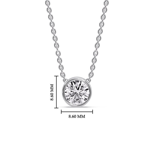 Round Bezel Solitaire Diamond 1.50 Carat Pendant
