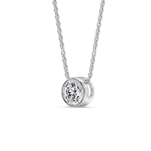 Round Bezel Solitaire Diamond 1.50 Carat Pendant
