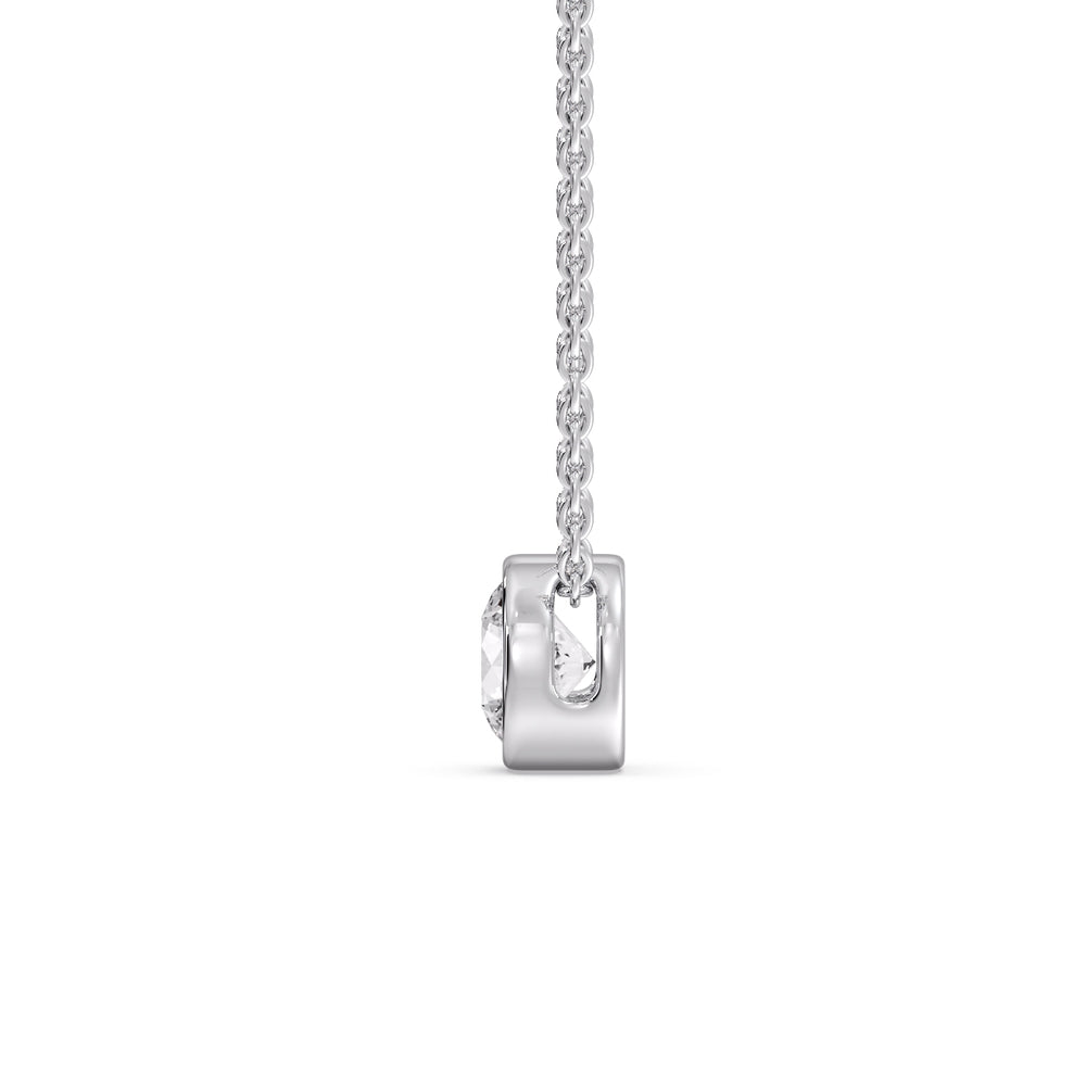 Round Bezel Solitaire Diamond 1.50 Carat Pendant