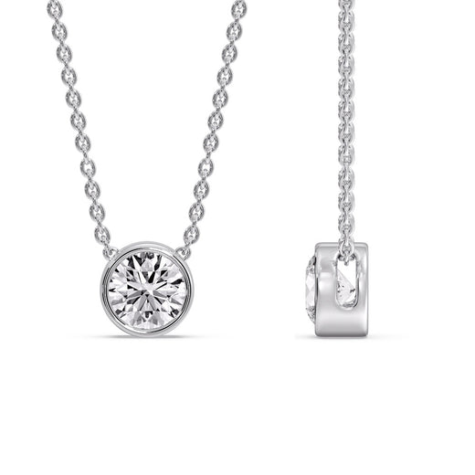 Round Bezel Solitaire Diamond 1.50 Carat Pendant