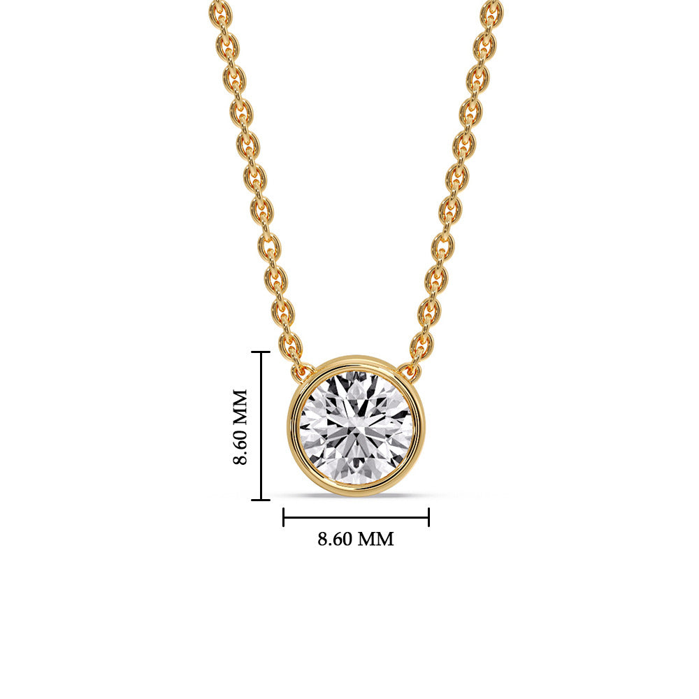 Round Bezel Solitaire Diamond 1.50 Carat Pendant