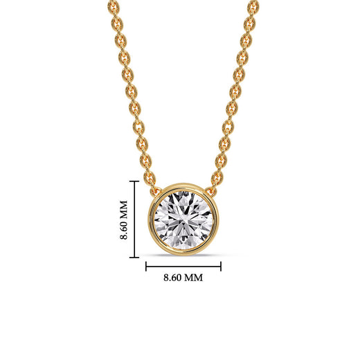 Round Bezel Solitaire Diamond 1.50 Carat Pendant