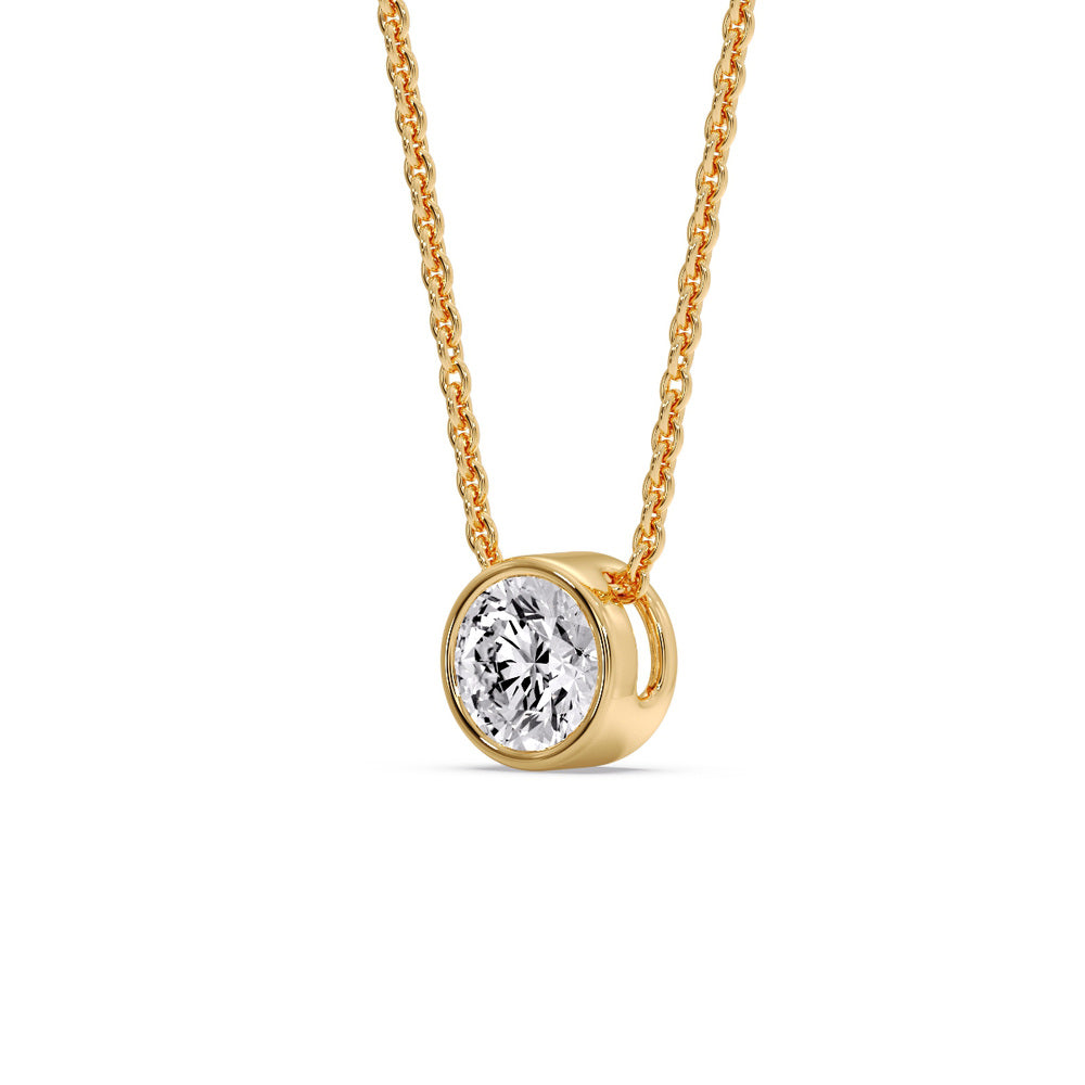 Round Bezel Solitaire Diamond 1.50 Carat Pendant