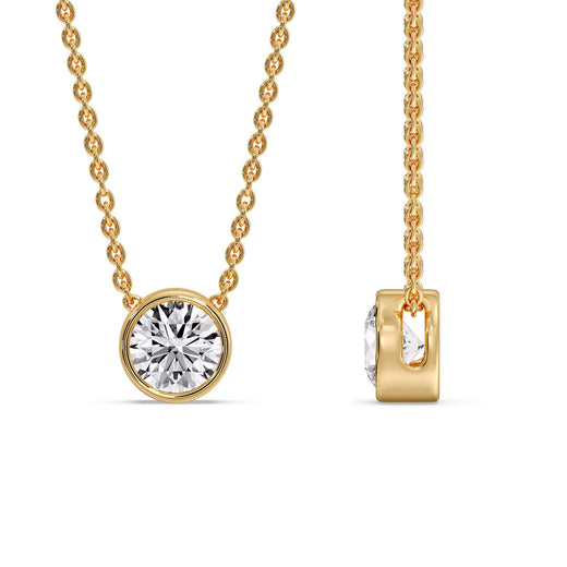 Round Bezel Solitaire Diamond 1.50 Carat Pendant