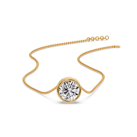 Round Bezel Solitaire Diamond 1.50 Carat Pendant