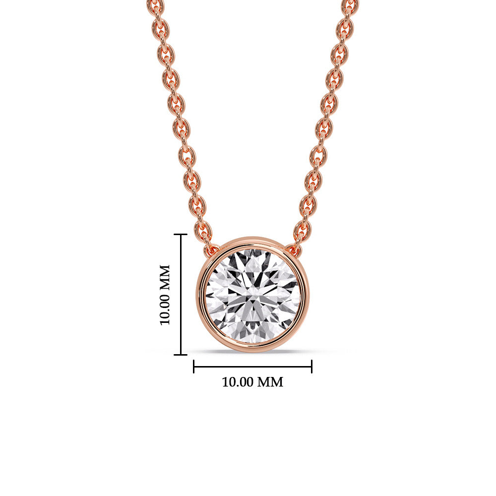 Round Bezel Solitaire Diamond 2.50 Carat Pendant