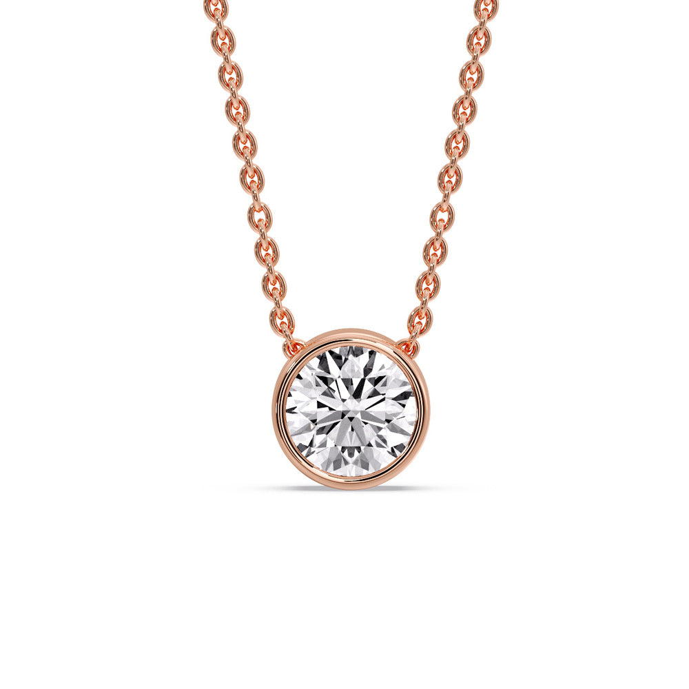 Round Bezel Solitaire Diamond 2.50 Carat Pendant
