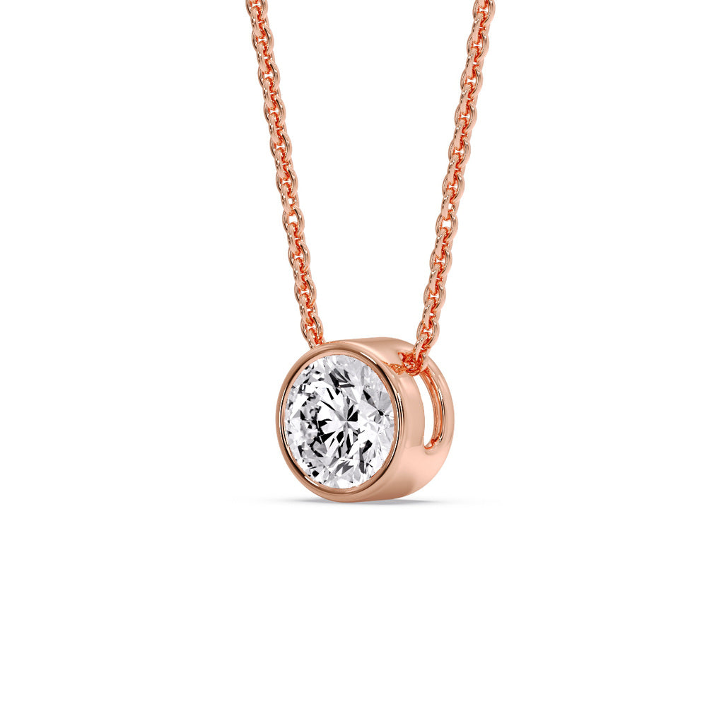 Round Bezel Solitaire Diamond 2.50 Carat Pendant