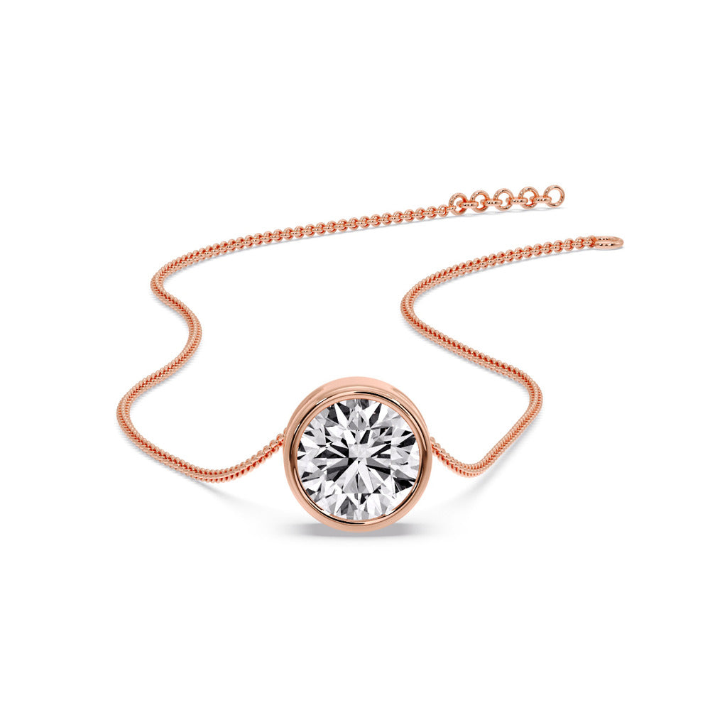 Round Bezel Solitaire Diamond 2.50 Carat Pendant