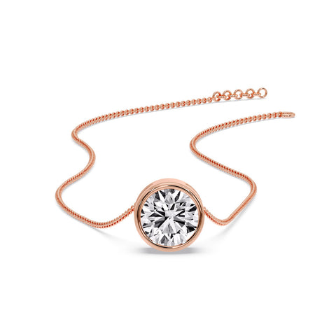 Round Bezel Solitaire Diamond 2.50 Carat Pendant
